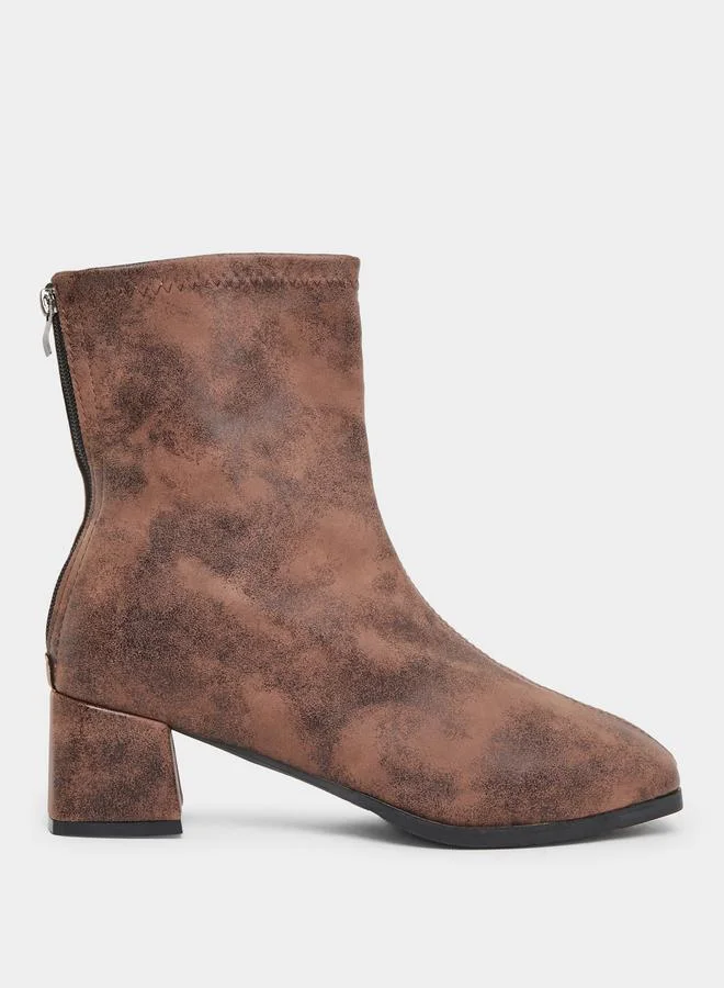 Take Two Women Brown Block Heel Ankle Boots